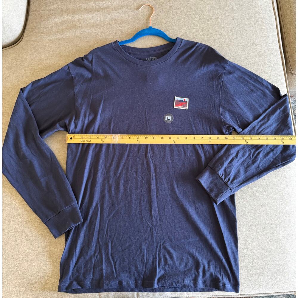 NWT Vans "Outdoor Club" Long Sleeve Graphic Tee - Navy Blue - Men's Large